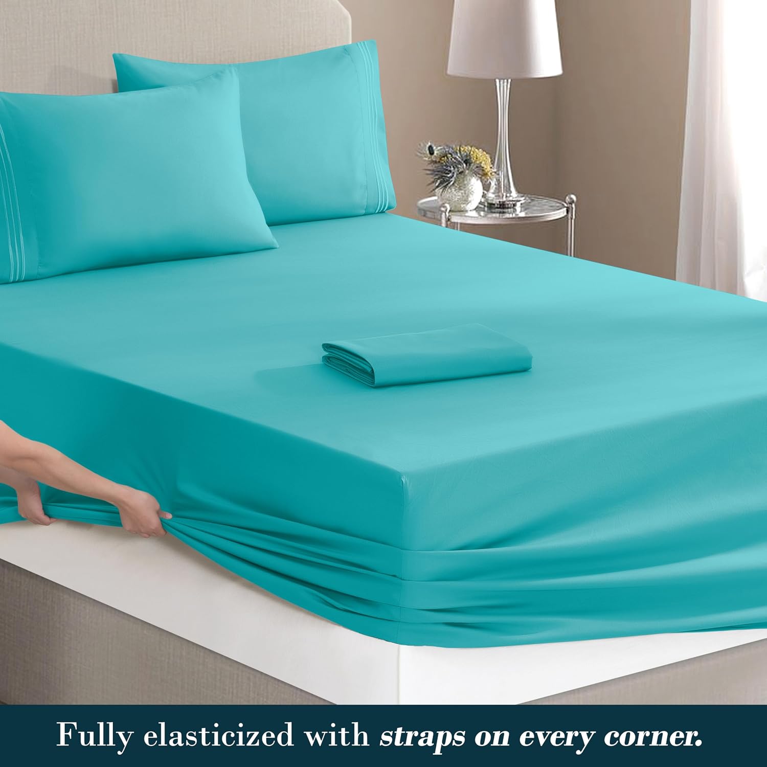 MocassiLuxuryBedding Mocassi Luxury 6-Piece Sheet Set, Ultra Soft 1800 Hotel Quality Microfiber Sheet Set, Fits Mattresses Up to 18 to 24 I…