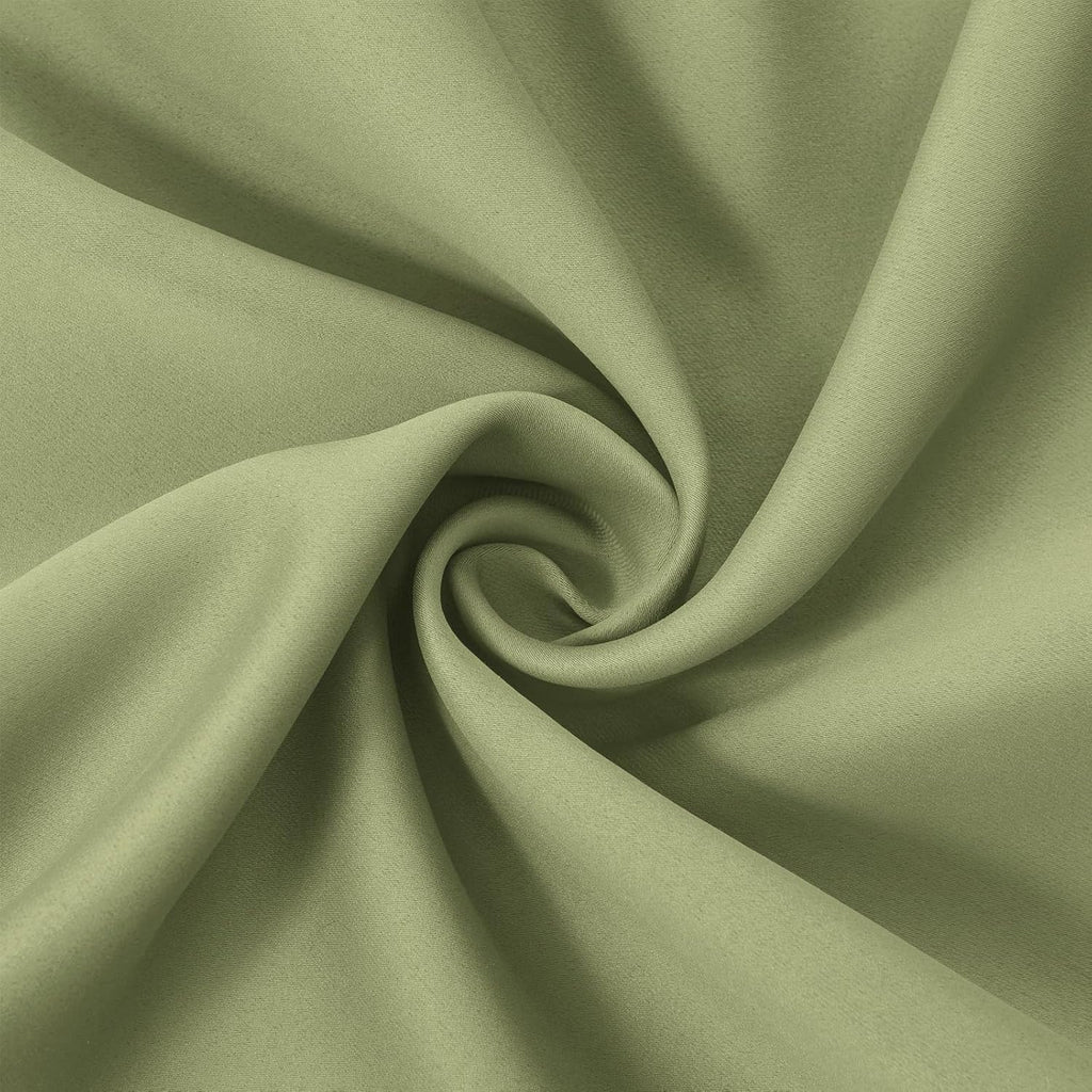 Lemomo Blackout Curtains 42 x 63 inch/Sage Green Curtains Set of 2 Panels/Thermal Insulated Room Darkening Bedroom Curtains 63 inch Green