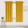 Dwcn Blackout Curtains Room Darkening Thermal Insulated Bedroom Curtains Window Curtain Panels, 42 x 63 inches Long, Set of 2 Yellow Rod Po…