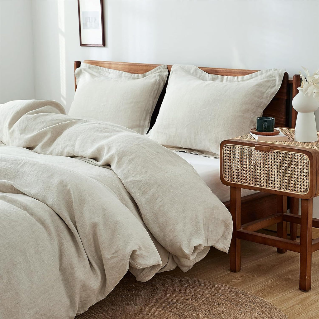 Simple&Opulence 100% Linen Pillow Case Queen Size Set of 2, Linen Pillow Covers with Overlap Closure, Luxury Breathable Pillowcases…