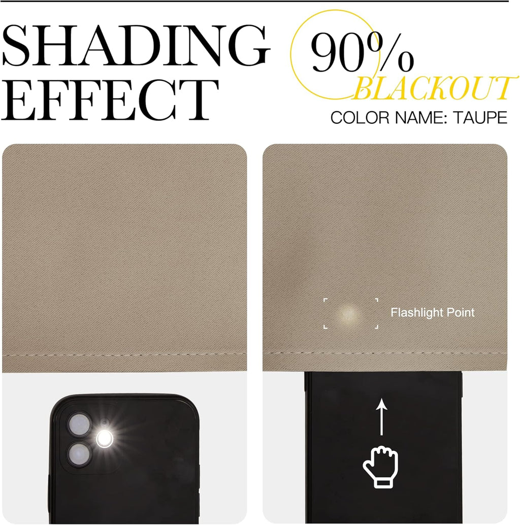 NICETOWN Blackout Curtain Panels for Living Room - (Taupe Color) 34x63 Inch, 2 Panels Set, Thermal Insulated Room Darkening Blackout…