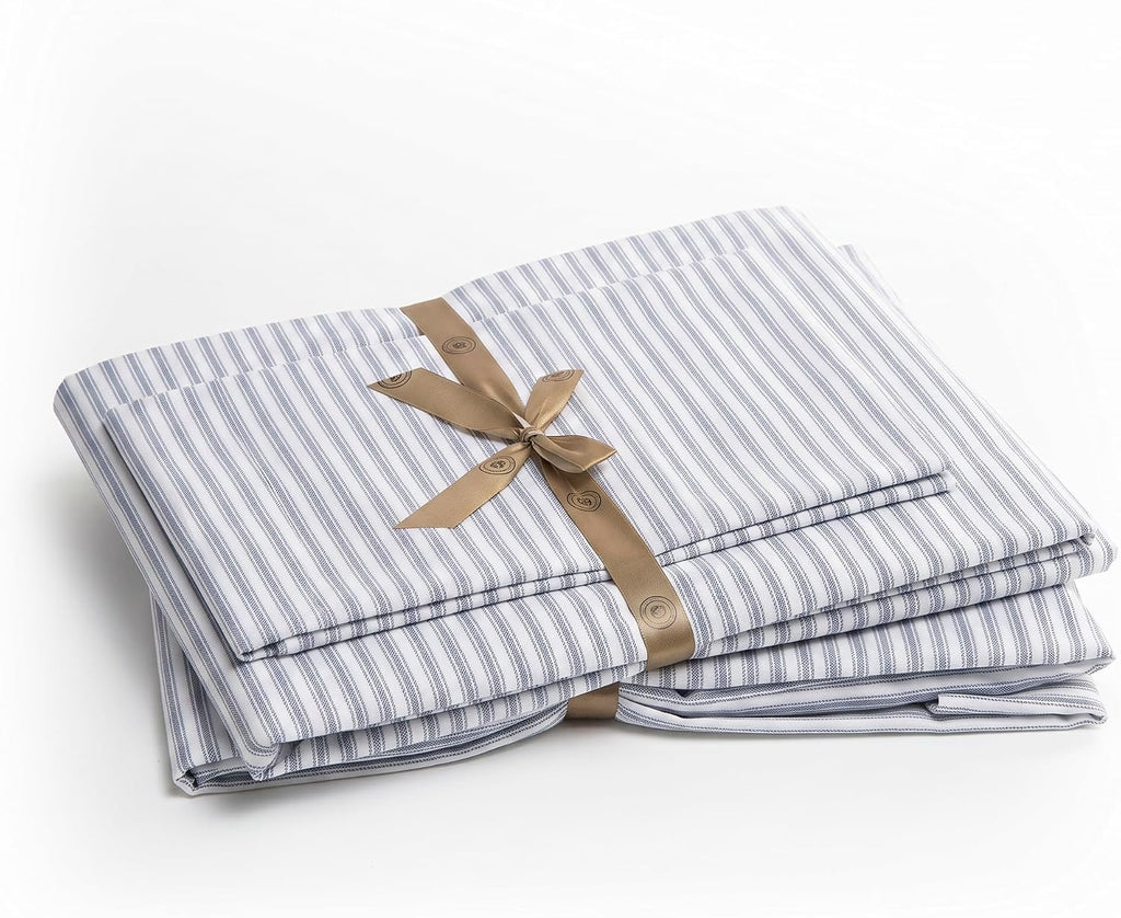 Perupima Peru Pima 415 Thread Count Percal Full Sheet Set - 100% Peruvian Pima Cotton, 4 Piece (Flat, Fitted, 2 Pillowcases) - Cooling, Cri…