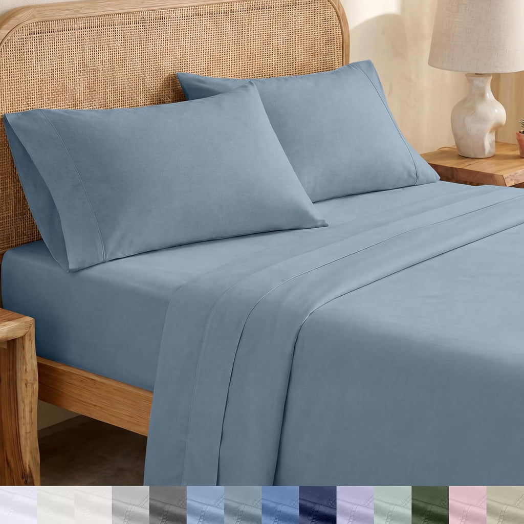 CaliforniaDesignDen California Design Den Twin Size Sheets Set - Soft 100% Organic Cotton Sheets with Deep Pockets, Crisp Percale, Breathab…