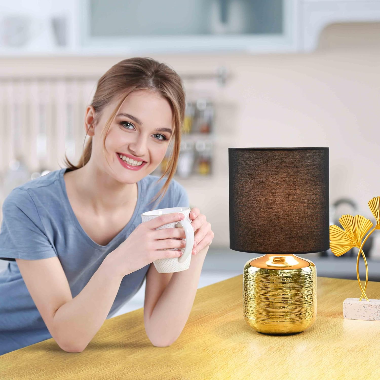 Beno Small Table Lamp for Living Room as Bedside Table Lamp for Bedroom, Modern Ceramic Table Lamp, Kids Table Lamp, Night Table…