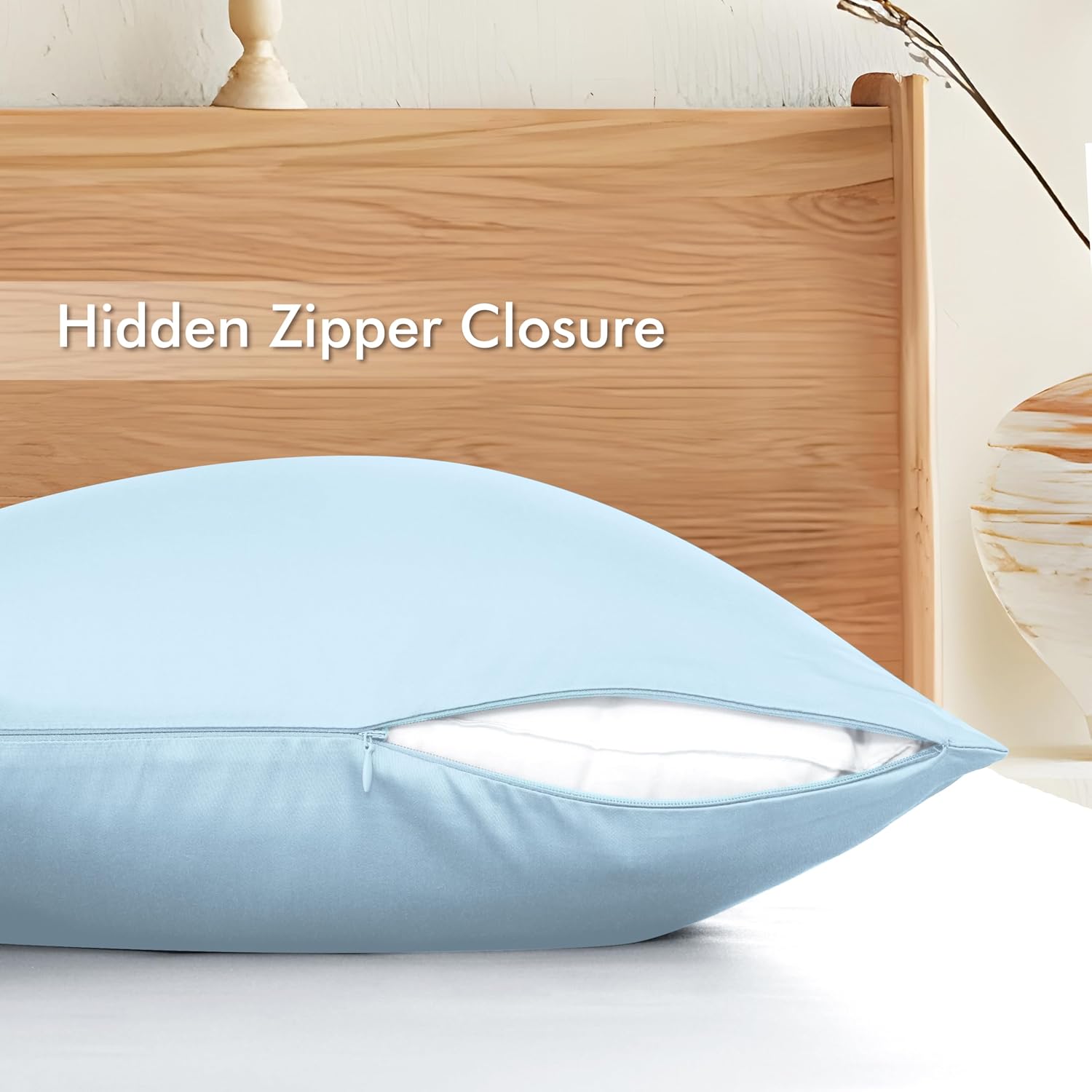 ShunjieHome 4 Pack Bamboo Viscose Pillow Protectors Toddler Size, 400 Thread Count Cooling Zippered Pillowcases for Hot Sleepers & Night Sw…