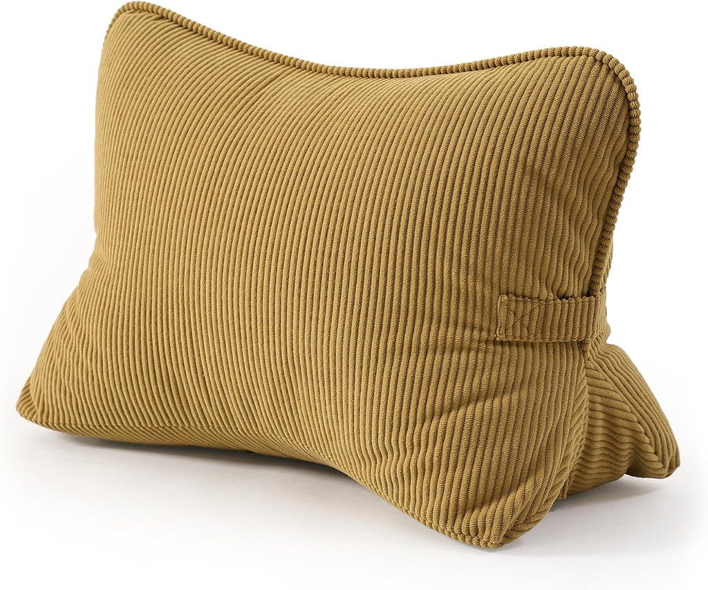 Ailuteie Pat. Pend. Corduroy Lumbar Support Back Pillow for Reading & Lounging, Ergonomic Triangle Cushion for Sofa, Armchair & Bed Sitting…