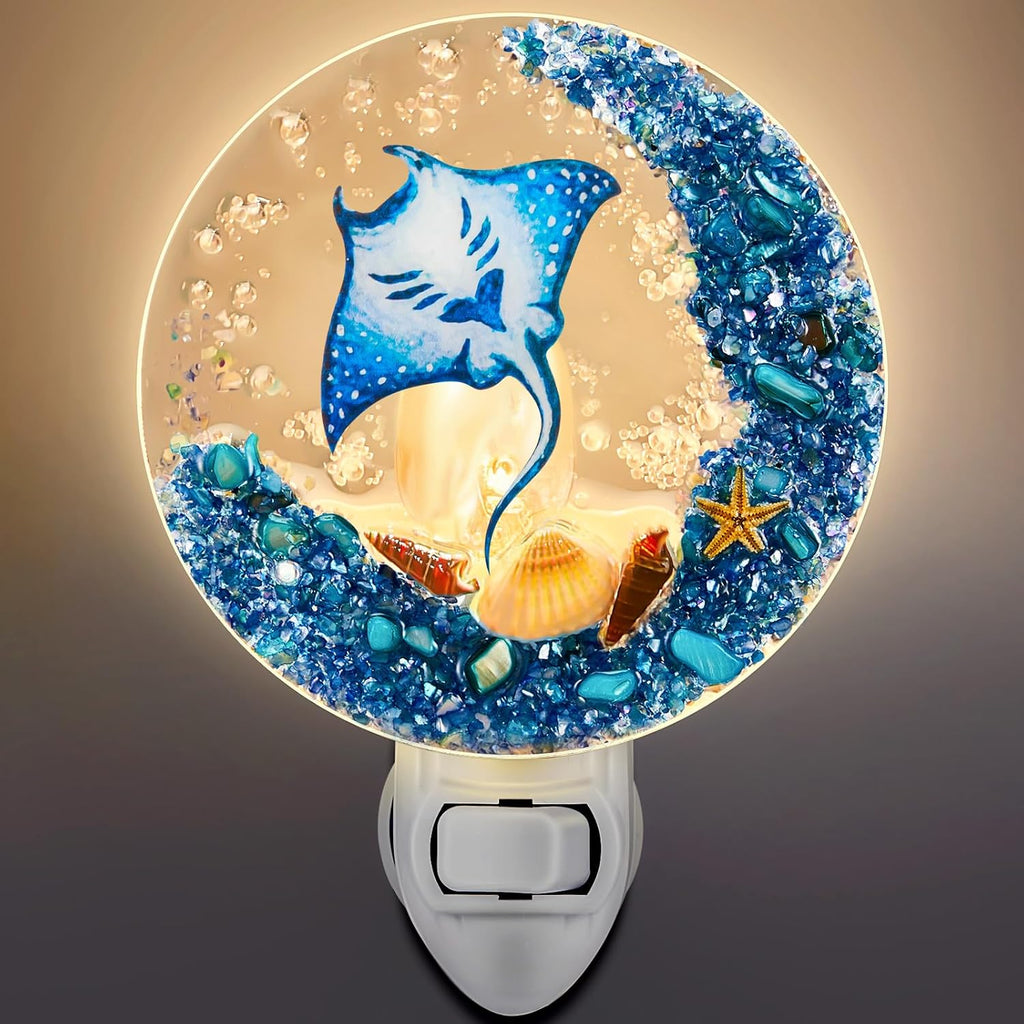 Hortsun Plug in Seashell Night Light Ocean Sea Animal Decorative Night Light Plug in Beach Lamps Vintage Ocean Lamps for Adult for Home…