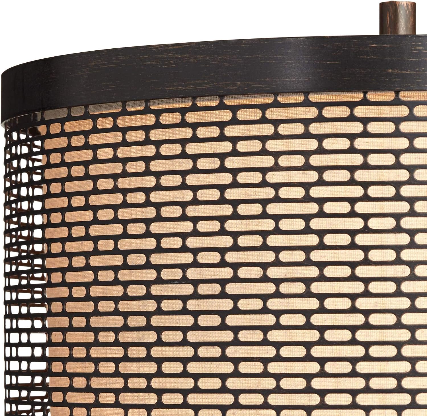 Franklin Iron Works Hunter Rustic Farmhouse 3-Way Table Lamp with Table Top Dimmer 29.75" Tall Bronze Cherry Wood Finish Double Drum…