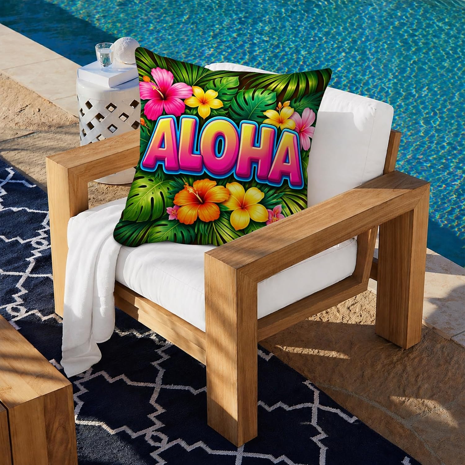 BlissYard Aloha Tropical Throw Pillow Covers 18x18 Set of 2 Decorative Pillow Covers Hawaiian Summer Floral Pillow Covers for Couch Sofa…