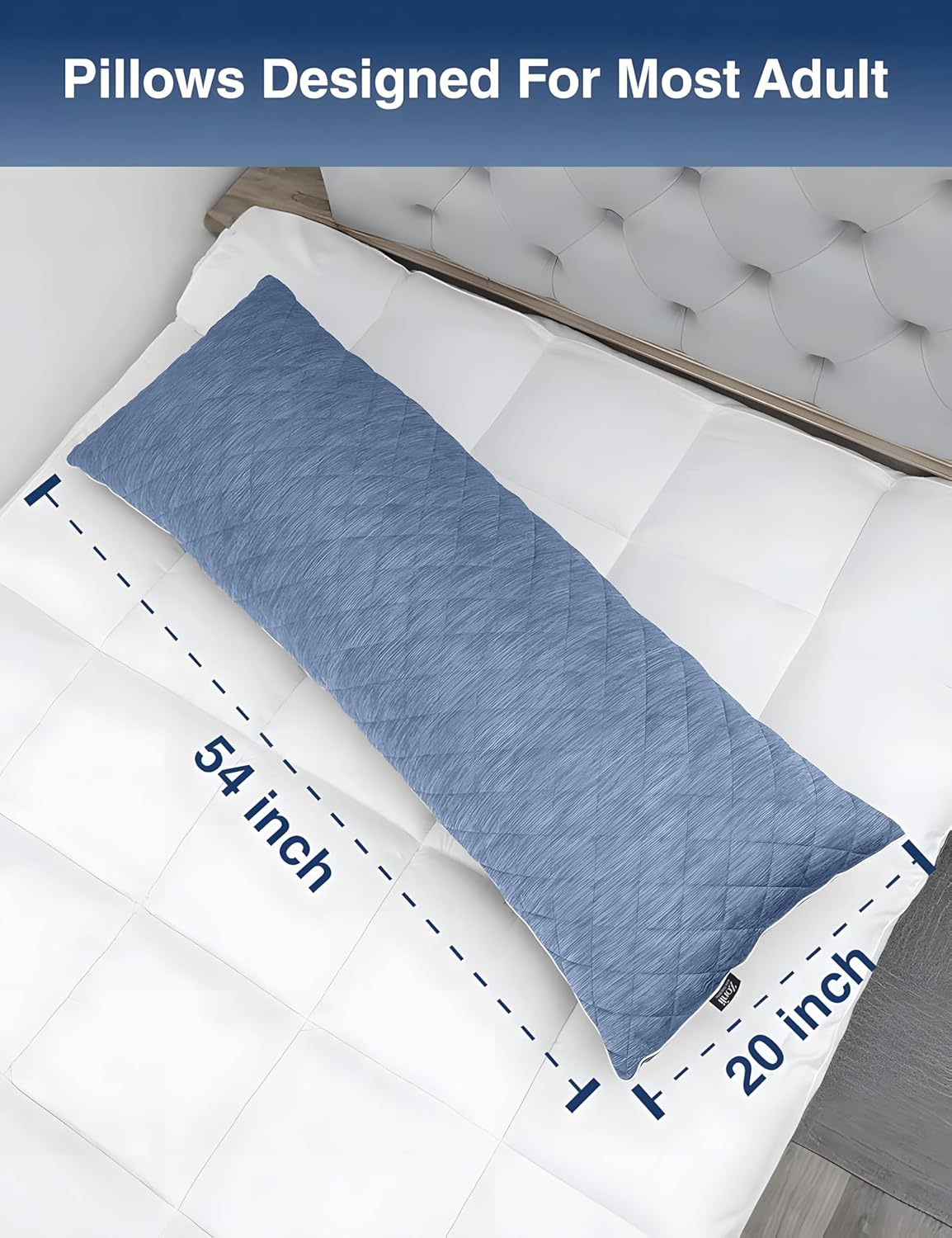 Zonli Cooling Body Pillow for Adults Side Sleeper & Pregnancy - Memory Foam Insert Long Body Pillow 20 x 54 Inch with Washable Pillowcase,…
