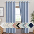 NICETOWN Stone Blue Vintage Linen 100% Blackout Curtains for Living Room, Thermal Insulated Curtains 90" Long, Noise Reducing Window…