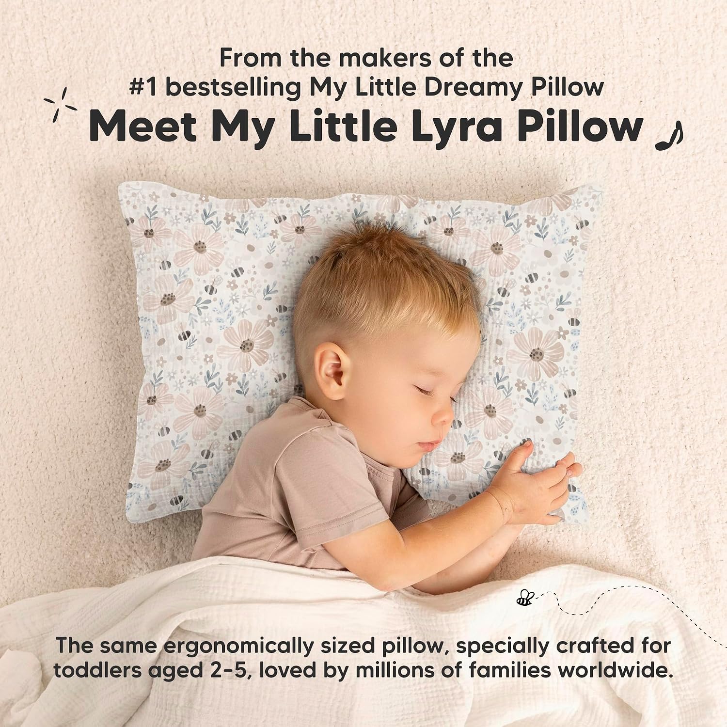 KeaBabies Toddler Pillow with Pillowcase – 13x18 Soft, Breathable Organic Cotton Muslin Kids Pillow for Sleeping, Travel, Preschool Nap…