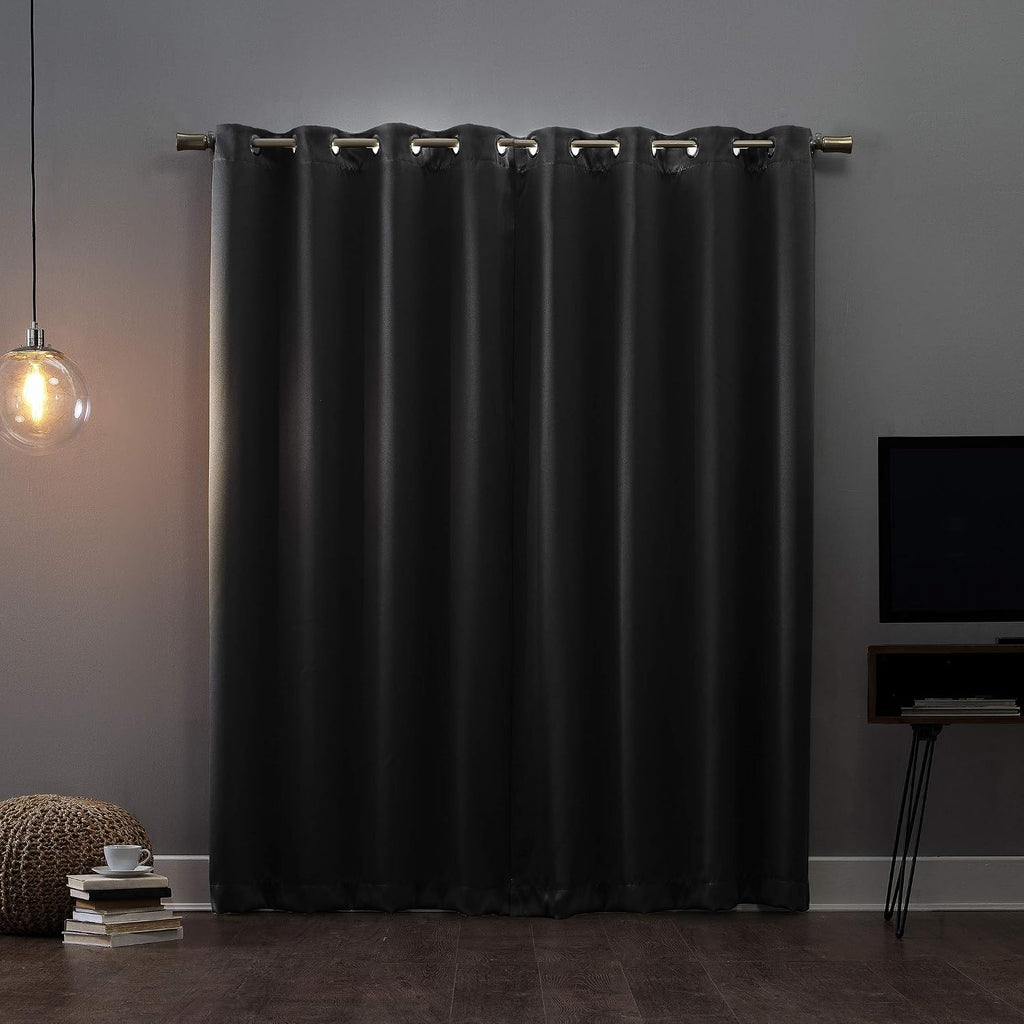 Sun Zero Nordic Theater Grade Extreme 100% Blackout Grommet Curtain Single Panel, 52" x 63", Coal