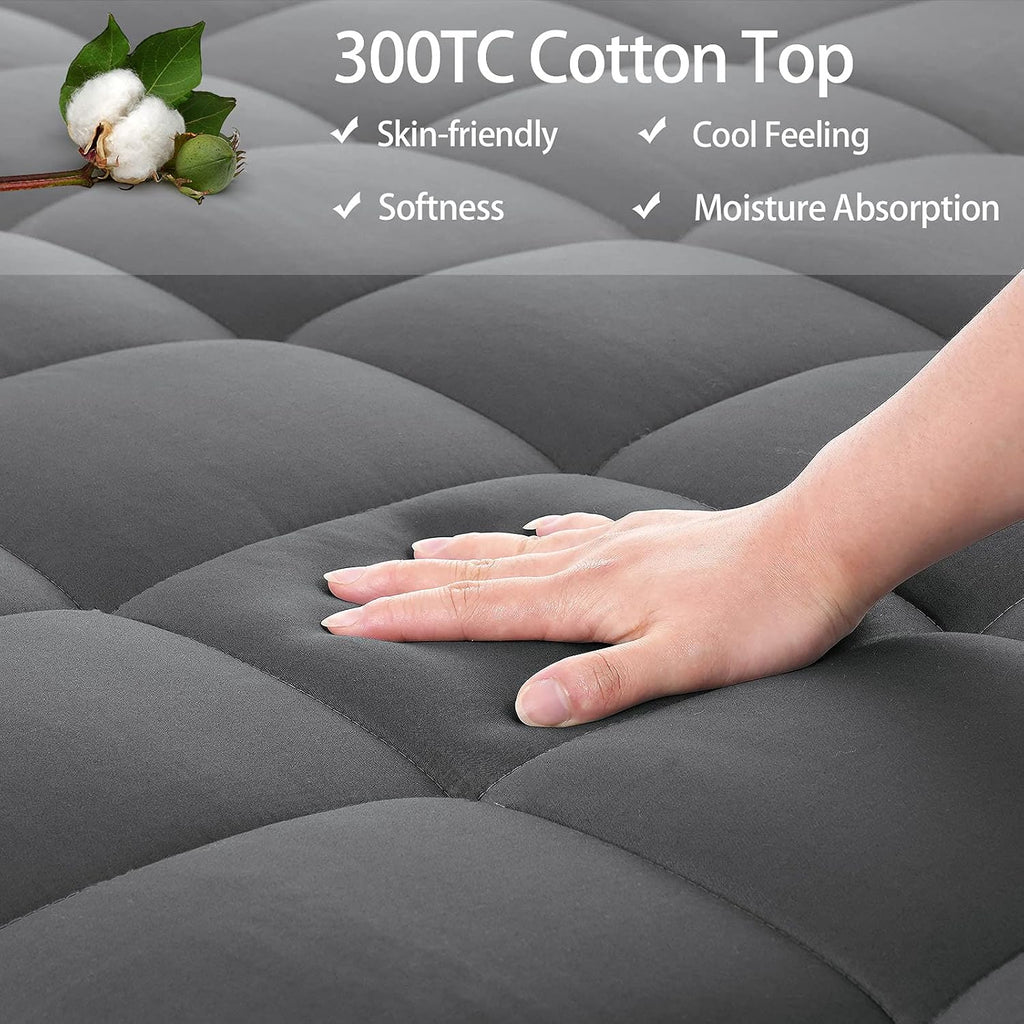 EASELAND Full Size Mattress Pad Pillow Top Cover Quilted Fitted Protector Cotton Top 8-21" Deep Pocket Cooling Mattress Topper (54x75…