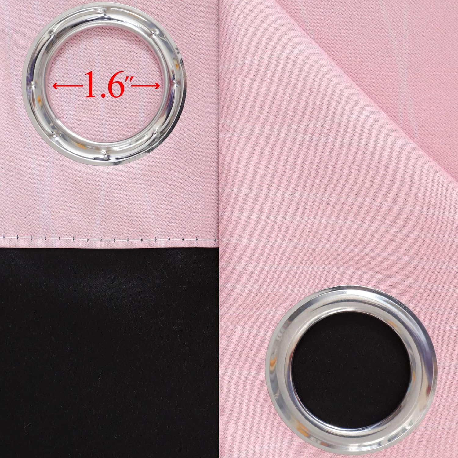 Estelartextiler Pink and Grey Blackout Curtains 45 inches Long, Ombre Full Room Darkening Window Curtains for Living Room, Grommet Thermal In…