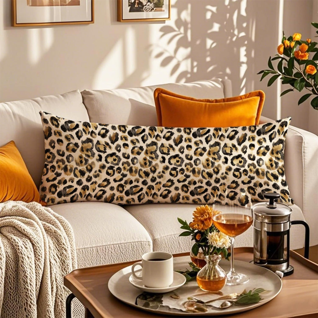 Black and Gold Leopard Print 20x54 Body Pillow Cover, Cheetah Print Room Decor, Funky Y2k Cheetah Print Decorative Long Body Pillow Cases…