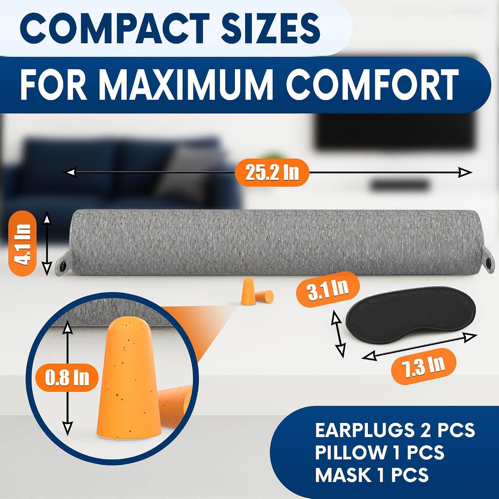 Twist Memory Foam Neck Pillow Travel Airplane, Car & Train - Adjustable & Bendable Airplane Pillow for Long Flight, Breathable, Washable…