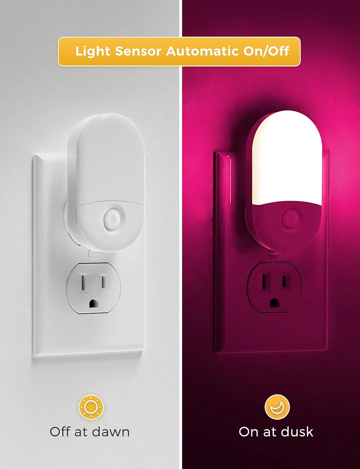 L LOHAS LED Night Light for Kids [2 Pack], 8-Color Changing Night Lights Plug into Wall, RGB LED Nightlights, Nightlight with Light…