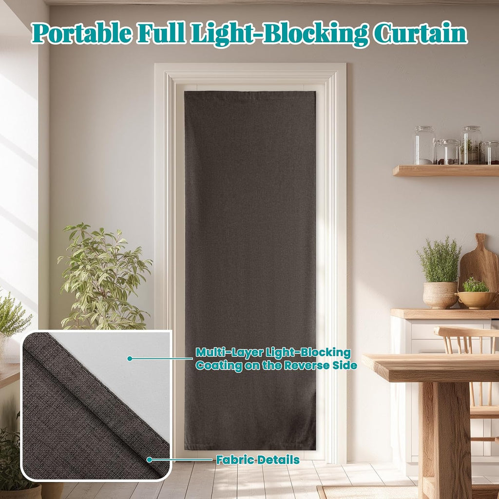 100% Blackout French Door Curtain- Privacy Thermal Insulated Door Window Curtain for Patio Front Tricia Sidelight Panel, W25 x L72 inch…