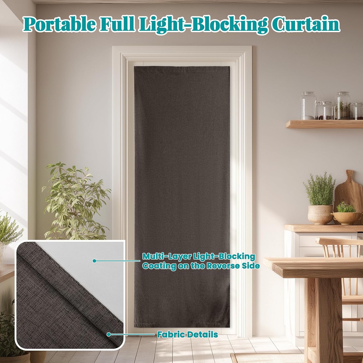 100% Blackout French Door Curtain- Privacy Thermal Insulated Door Window Curtain for Patio Front Tricia Sidelight Panel, W25 x L72 inch…