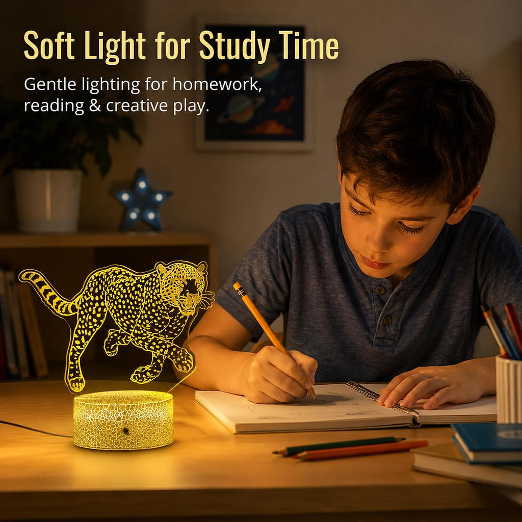 Leopard Night Light, Remote, 16 Colors Changing RGB Flashing Mode Dimmable LED Lamp, Birthday Holiday Gifts for Boys Girls Teens Sports…