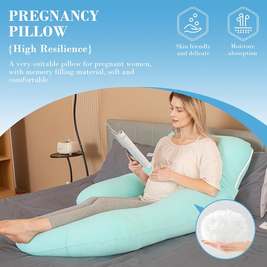 Cute Castle Cooling Cover Pregnancy Pillows, Soft U-Shape Maternity Pillow with Removable Cover - Full Body Pillows for Adults Sleeping…
