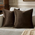 GIGIZAZAFocusingonhomedecoration GIGIZAZA Brown Velvet Pillow Covers 20x20, Square Solid Throw Pillow Covers Decorative Modern Pillows Big V…
