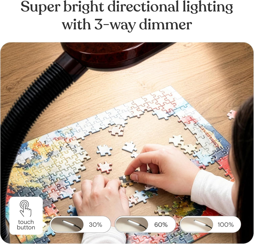 Brightech Litespan - Bright LED Floor Reading Lamp for Over Chair Crafts and Reading, Estheticians' Light for Lash Extensions, Adjustable S…