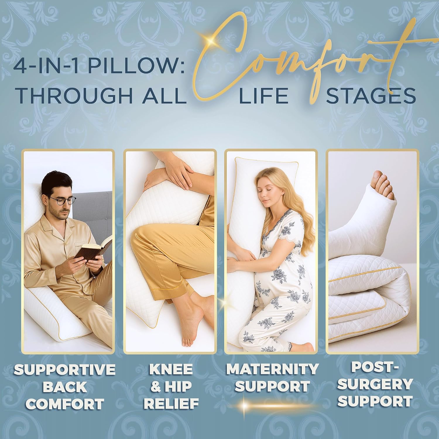 Royaltherapy Royal relaxation Body Pillow for Adults – 20x54 Full Body Pillow for Side Sleeper, Pregnancy, Back Pain & Maternity – Memory…
