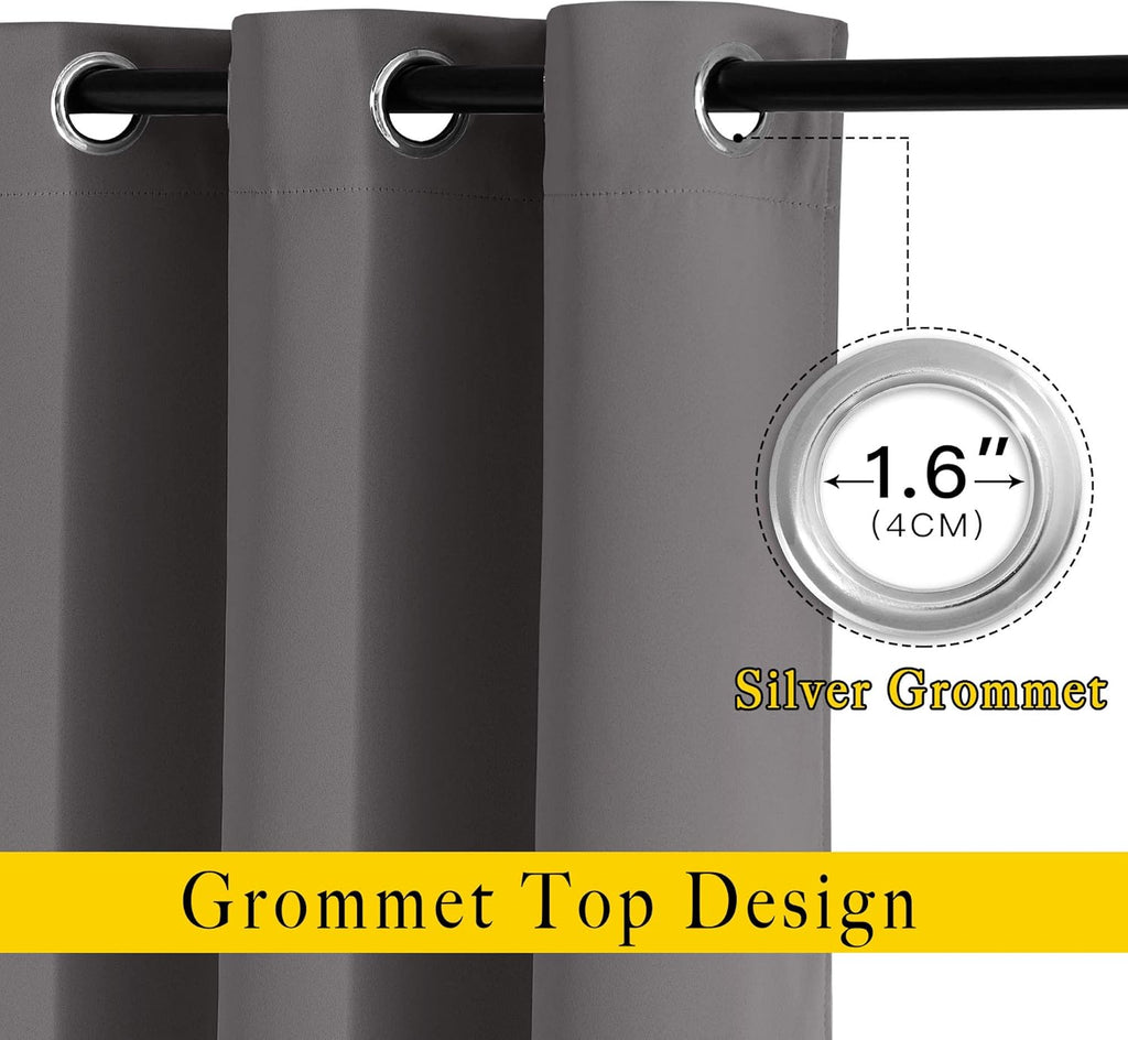 Nicetown Blackout Window Curtains 72" L - Grommet Top Room Darkening Thermal Insulated Vertical Window Drapes Modern for Flat/Apartment (2…