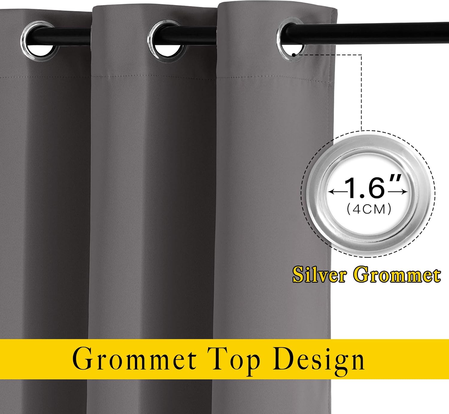 Nicetown Bedroom Blackout Curtains 90 inch Length - Triple Weave Energy Saving Thermal Insulated Solid Grommet Blackout Draperies for Patio…