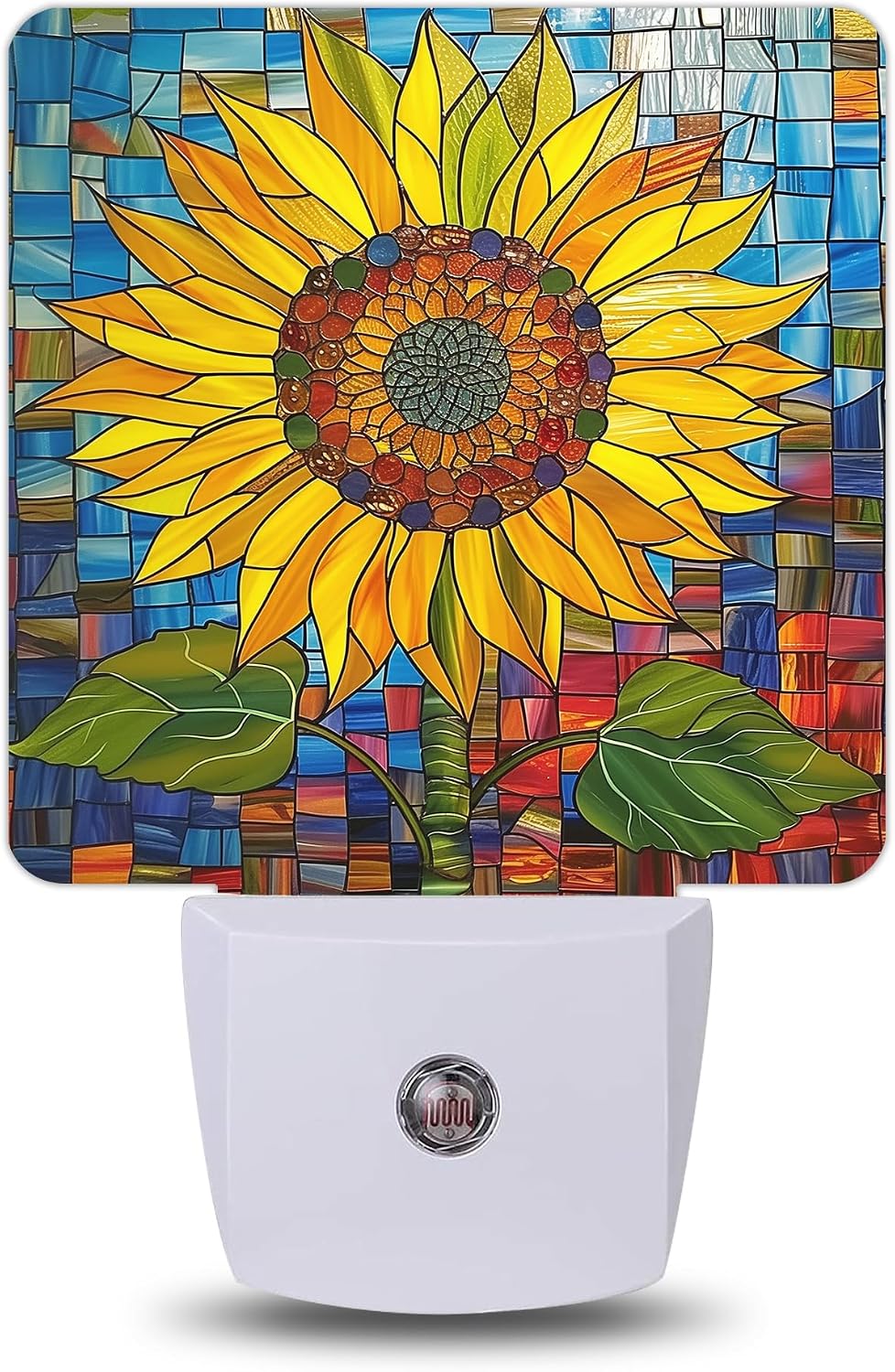 Night Light, Sunflower Mosaic Stained Glass Night Lights Plug into Wall Decor for Bedroom Bathroom Hallway Kitchen, Dusk to Dawn Sensor…