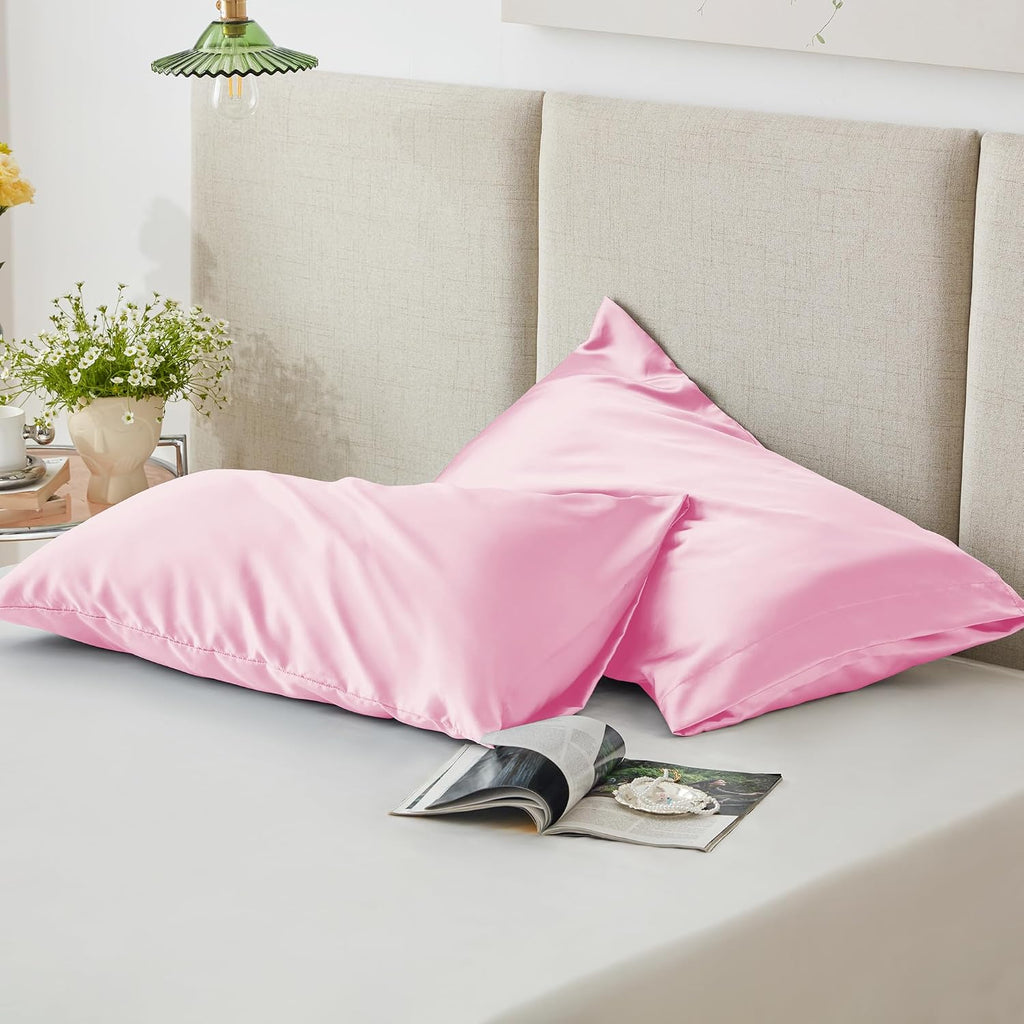 Lovescabin Love's cabin Satin Pillowcase Set of 2 King Size 20x36, Cooling Pillow Covers for Hair and Skin, Silky Smooth with Envelope Clos…