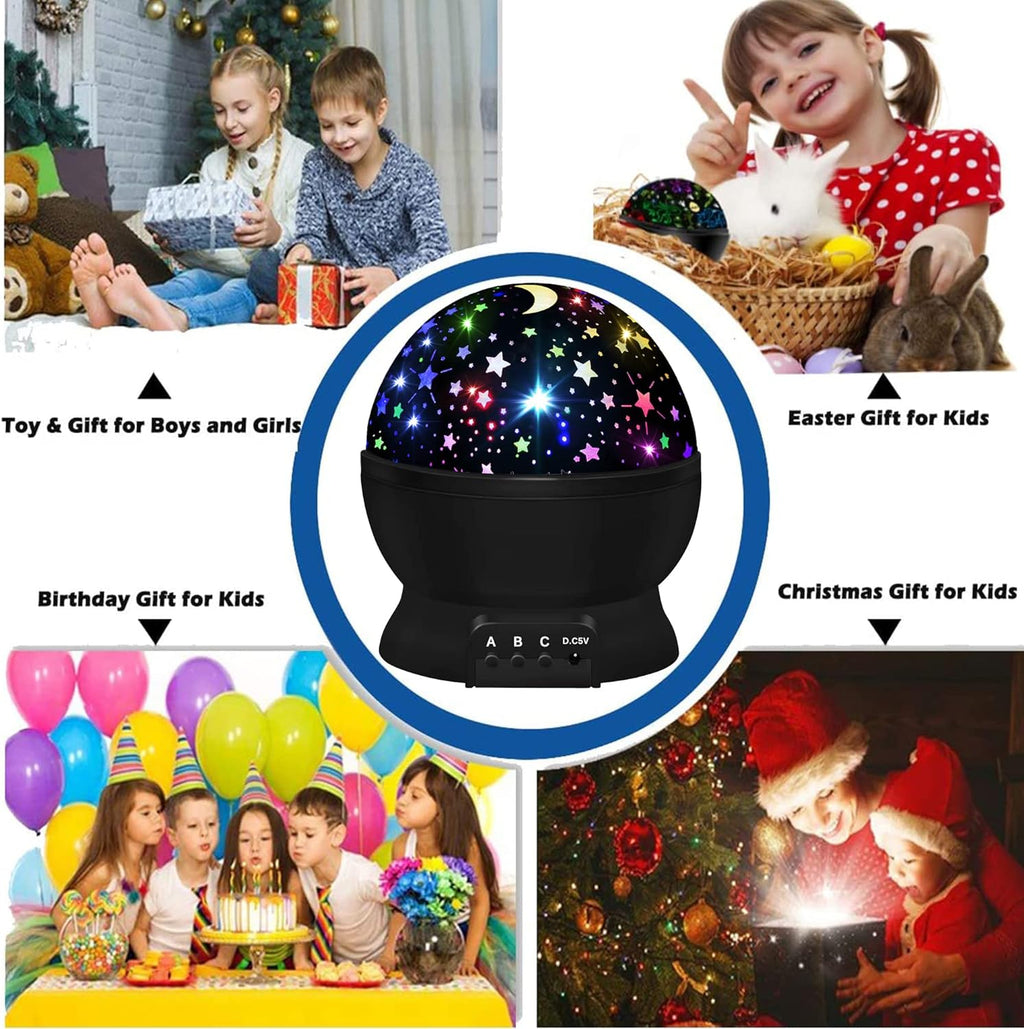 Night Light for Kids, Boys Toys for 3 4 5 6 7 8 Year Old Boys, Star Projector 360 Degree Rotation - 4 LED Bulbs 16 Light Color Changing…