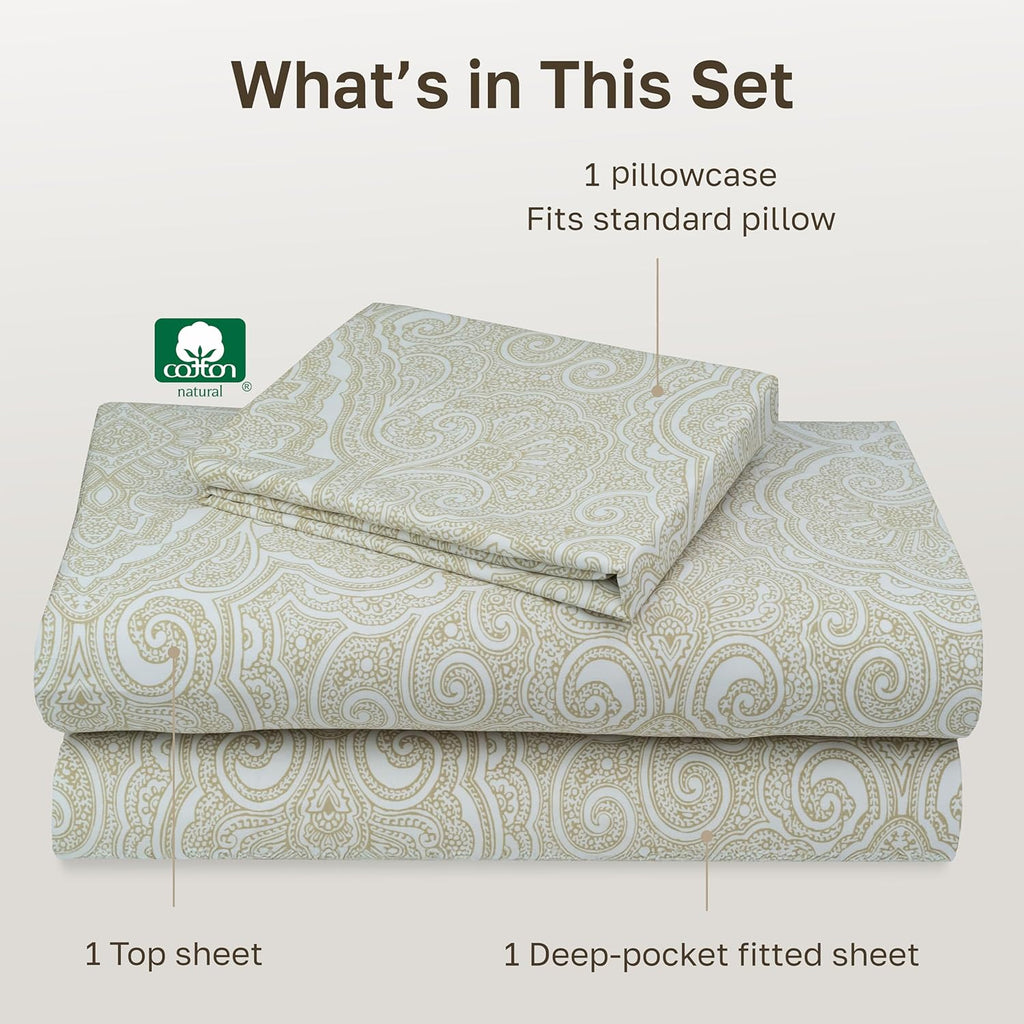 CaliforniaDesignDen California Design Den Soft 100% Cotton Sheets Twin Size Set, 400 Thread Count Good Housekeeping Award Winner, Smooth Sa…