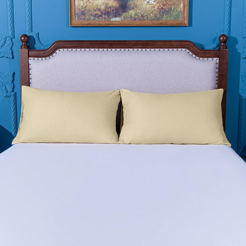 Ntbay King Pillowcase Set - 2 Pack Brushed Microfiber 20x40 Pillowcases - Soft, Wrinkle-Free, Fade-Resistant, Stain-Resistant, Light Taupe…