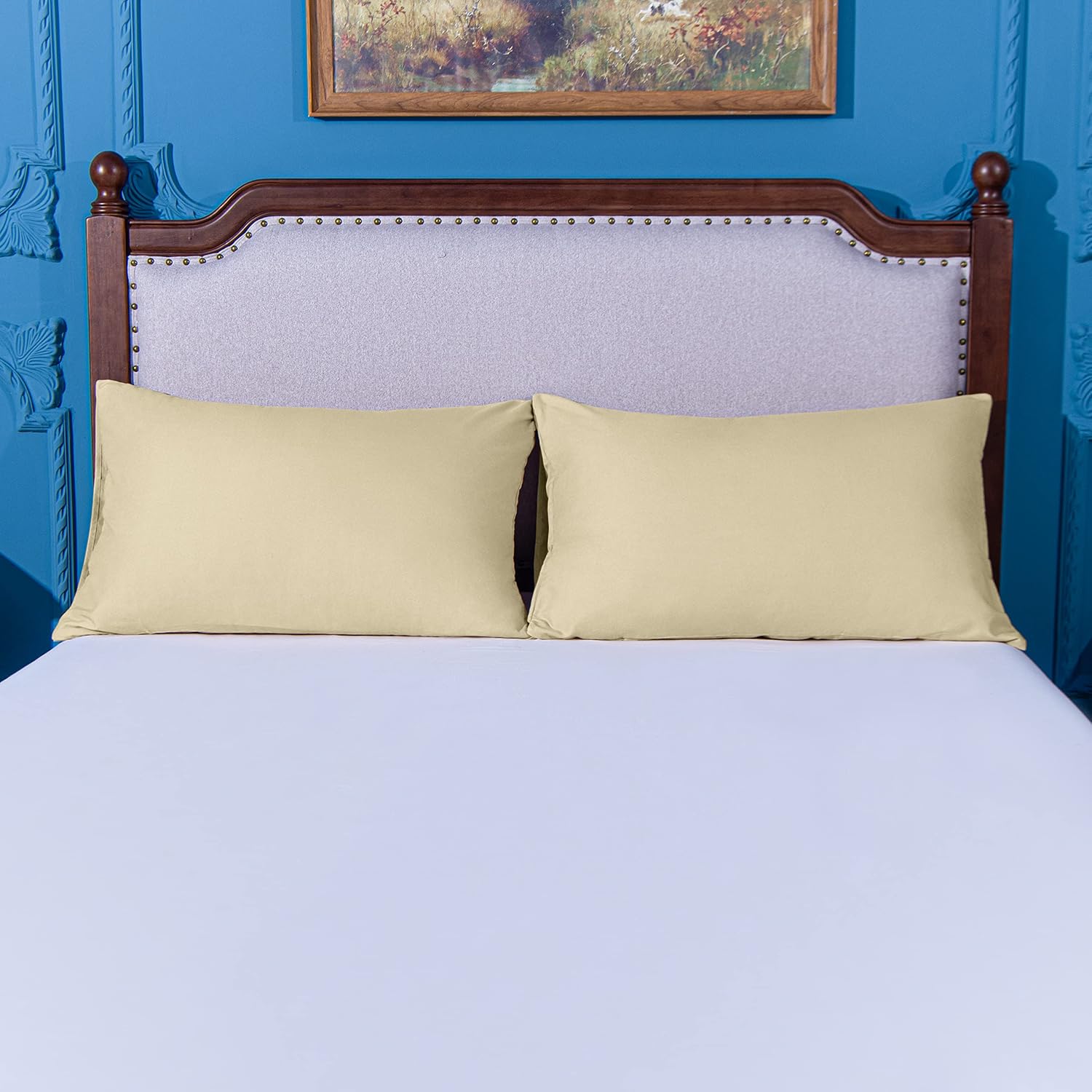 Ntbay King Pillowcase Set - 2 Pack Brushed Microfiber 20x40 Pillowcases - Soft, Wrinkle-Free, Fade-Resistant, Stain-Resistant, Light Taupe…