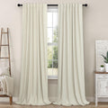 Pitalk 102 Inch Long Curtains for Bedroom Living Room Darkening Blackout Thermal Thick Linen Textured Luxury Curtain Drape for Sliding Glas…