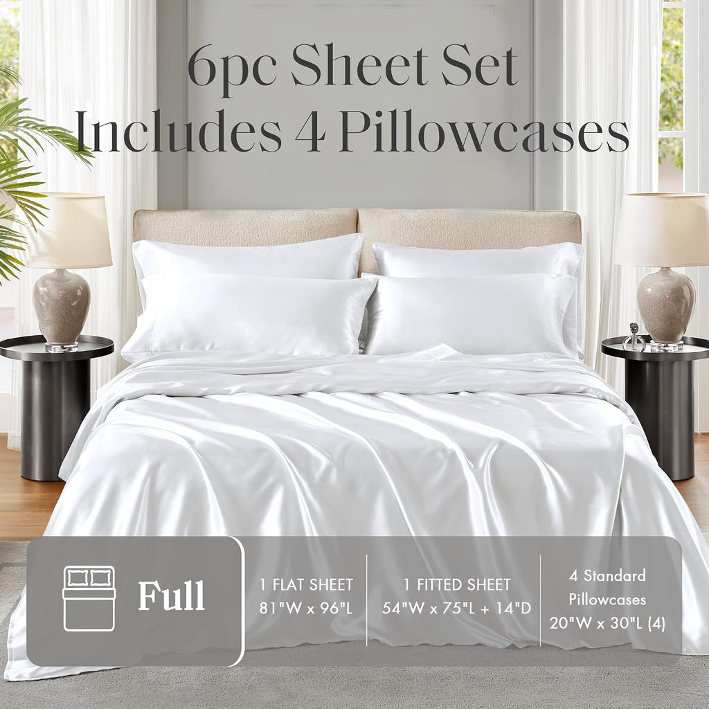 Madisonpark Madison Park Essentials Satin Sheet Set Luxury and Silky with Natural Sheen, Elastic 14" Pocket fits up to 16" Mattress, All Ar…