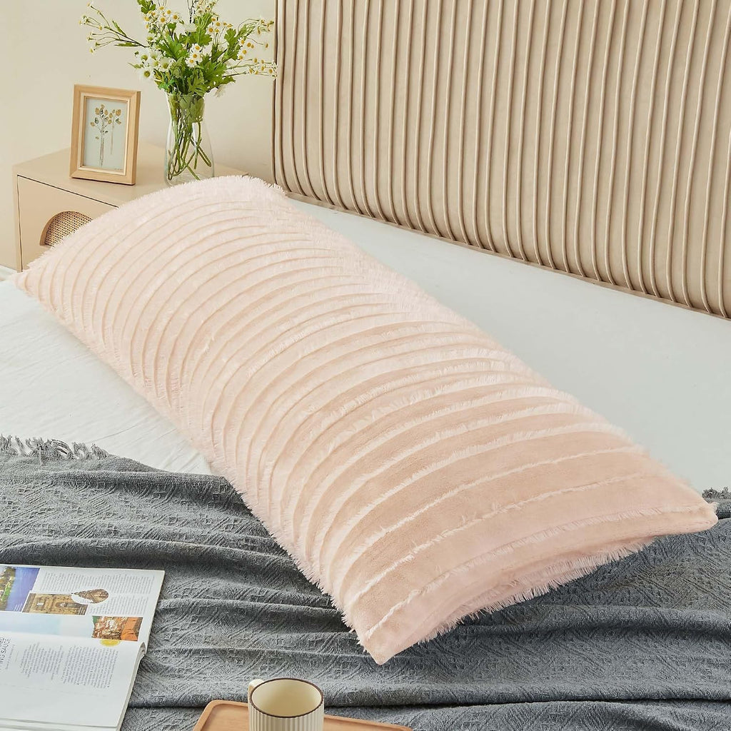 Bedelite Body Pillow Cover with Zipper Closure, Decorative Boho Fleece Pillowcase 20 x 54 Inches, Luxury Fluffy Plush Long Body Pillow Pill…