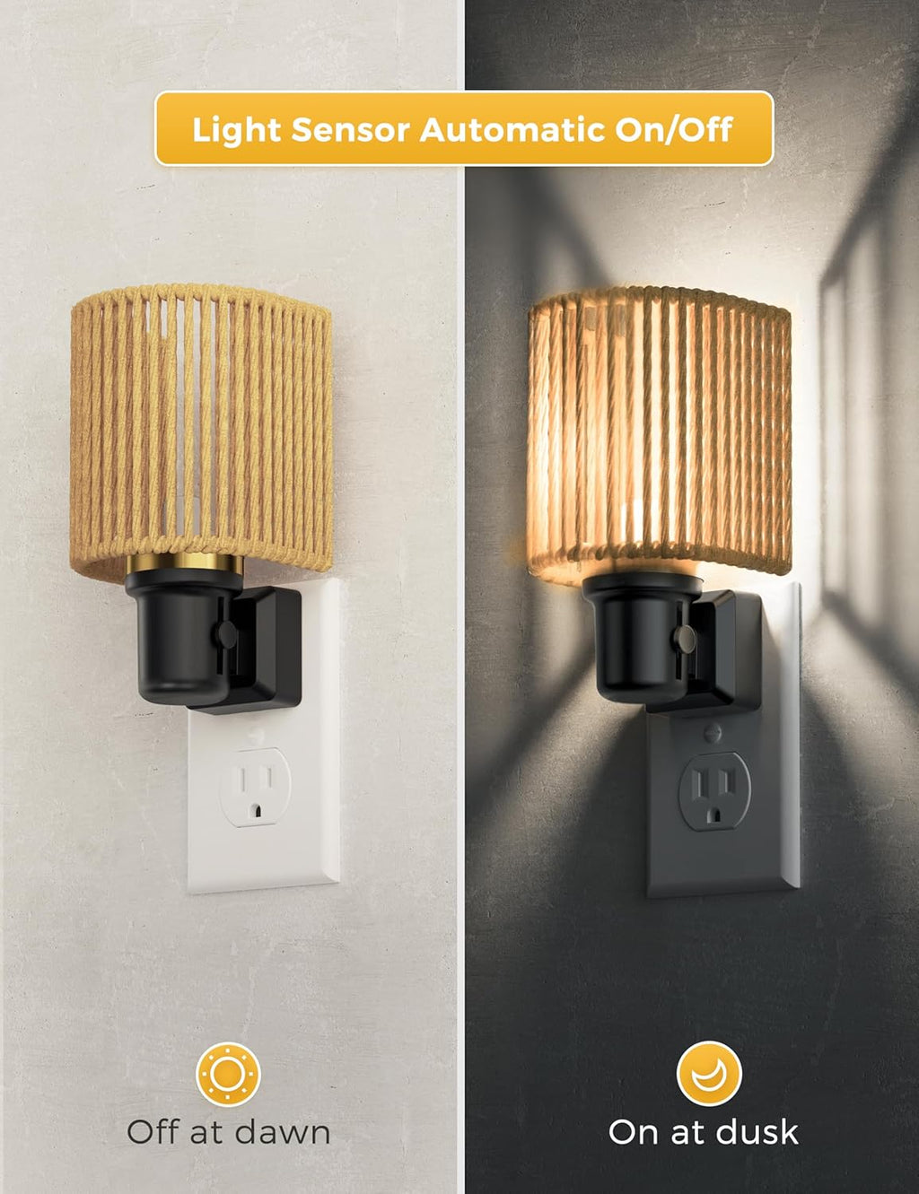 L LOHAS LED Night Lights Plug into Wall, Boho Night Light, 2 Pack, Decorative Bohemian Night Lights, Dimmable 0-100LM, Daylight White…