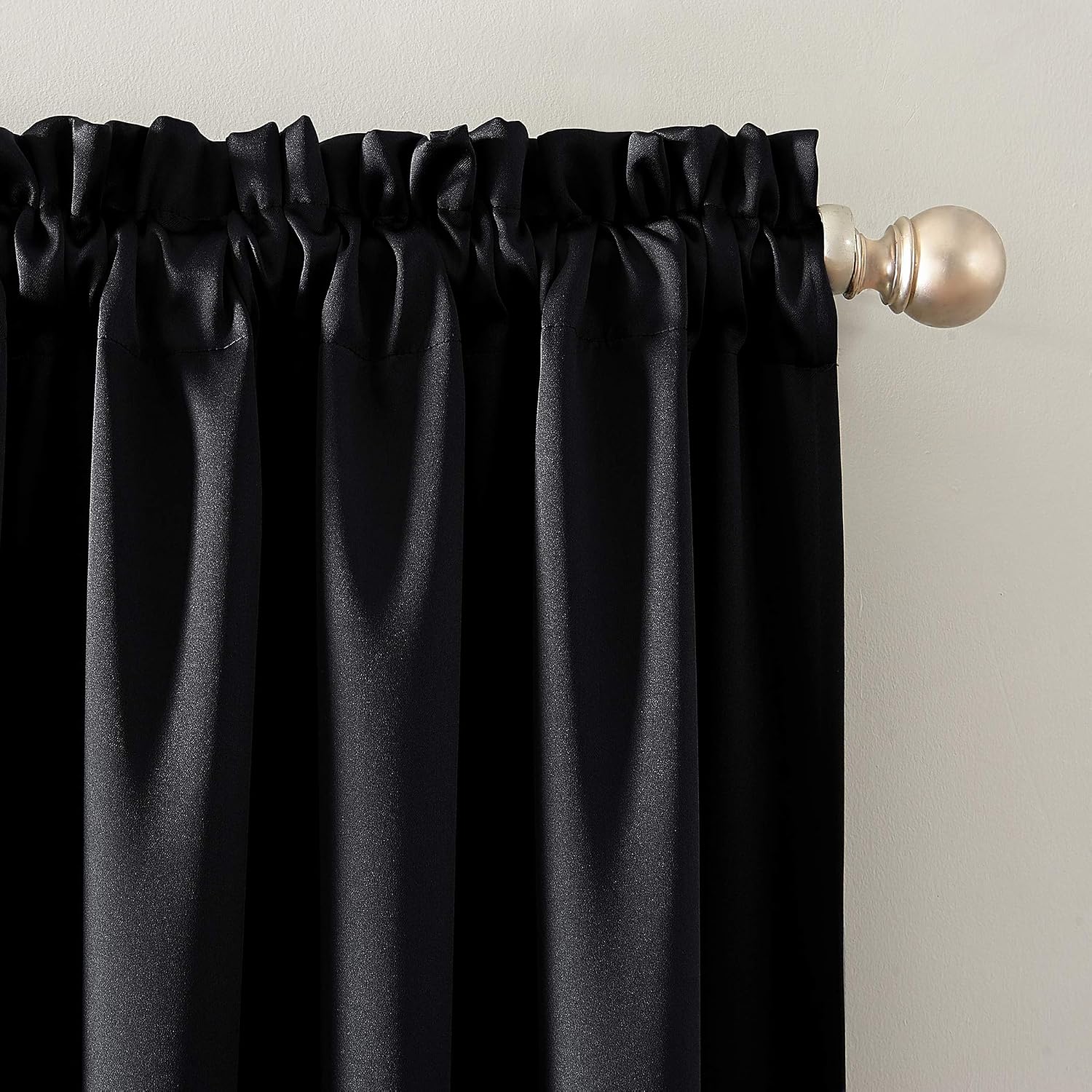 Sun Zero Oslo Theater Grade Extreme Total Blackout Rod Pocket Curtain Panel, 52" x 84", Black