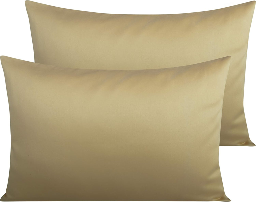 NTBAY Egyptian Cotton Queen Pillowcases - Set of 2, 500 Thread Count Cotton Pillowcases - Soft and Breathable Envelope Closure Pillow…