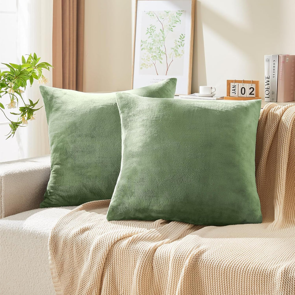 Bedelite Velvet Pillow Covers 26x26 with Zipper, 2 Pack Super Soft Square Pillow Covers for Bedroom, Sofa, Luxury Cozy Fleece Pillowcases f…