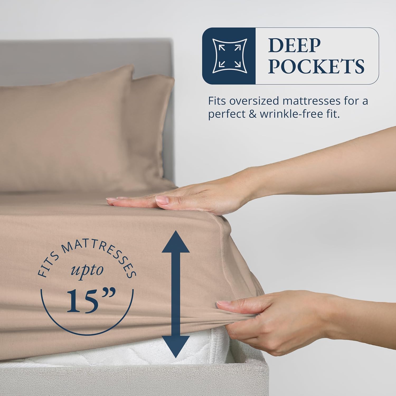 LANE LINEN Full Fitted Sheet, 100% Organic Cotton, 3-Piece Set (1 Fitted Sheet,2 Pillowcases), Percale Weave, Bed Bottom Sheet, Ultra…