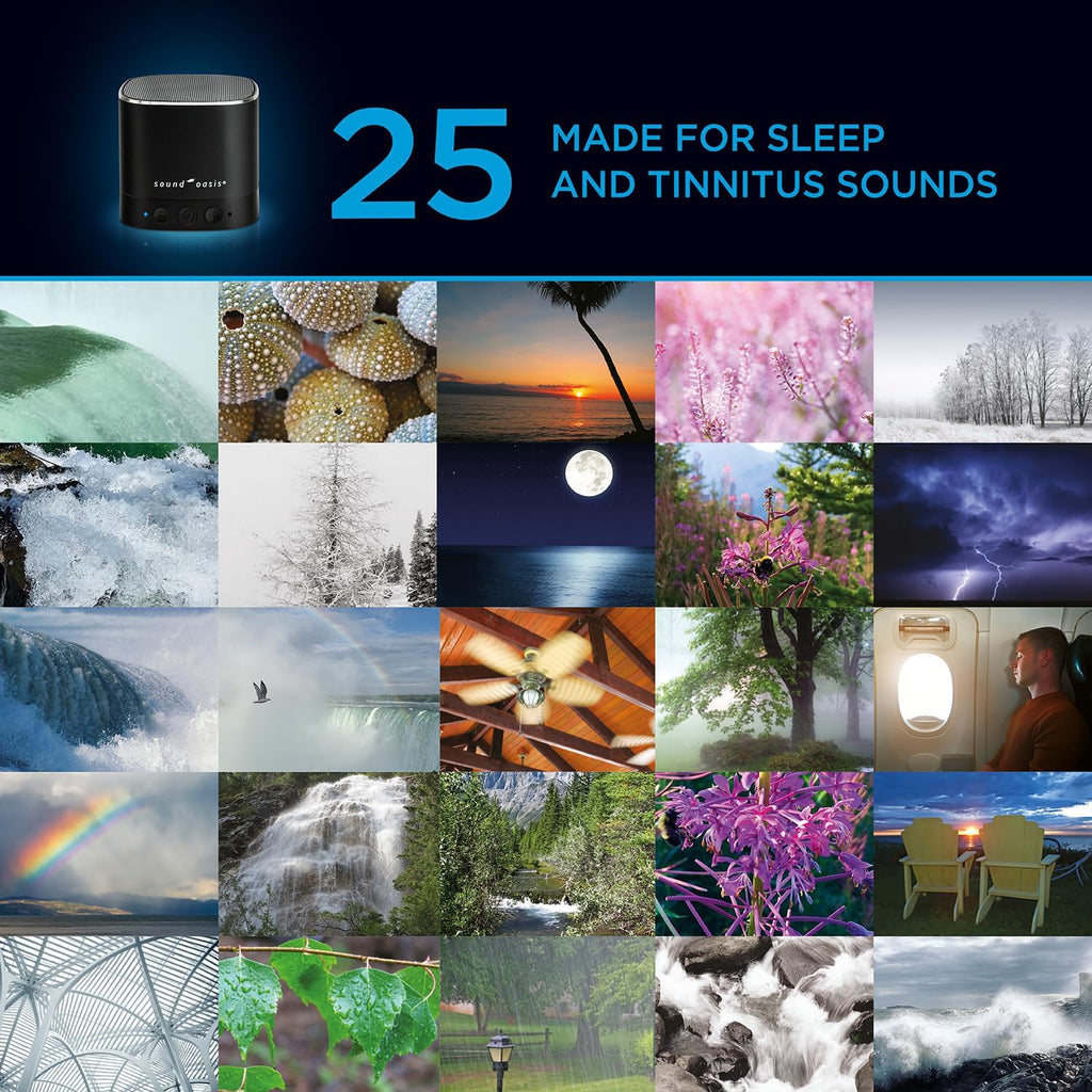 SoundOasis Sound Oasis® Bluetooth® Tinnitus Sound relaxation System® – 25 Built-in Tinnitus Relief & Relaxation Sounds, Extended 12-Hour…
