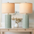 PARTPHONER 23" Modern Ceramic Table Lamp Set of 2, Table Lamps for Living Room, Rustic Farmhouse Bedside Lamps Nightstand lamp for…
