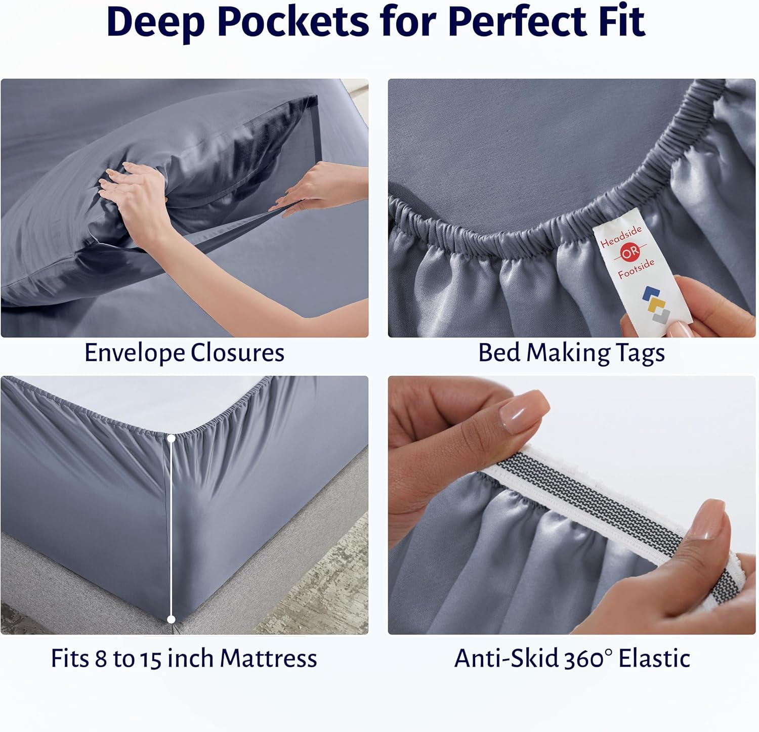 CaliforniaDesignDen California Design Den Bed Sheets Full Size Set - Certified 100% Egyptian Cotton Percale Sheets Full Size with Deep Pock…