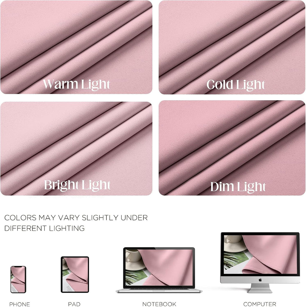 CUCRAF Custom Light Pink Blackout Curtains 1 Panel Set, Thermal Insulated Grommet Room Darkening Curtain for Living Room Bedroom, Light…