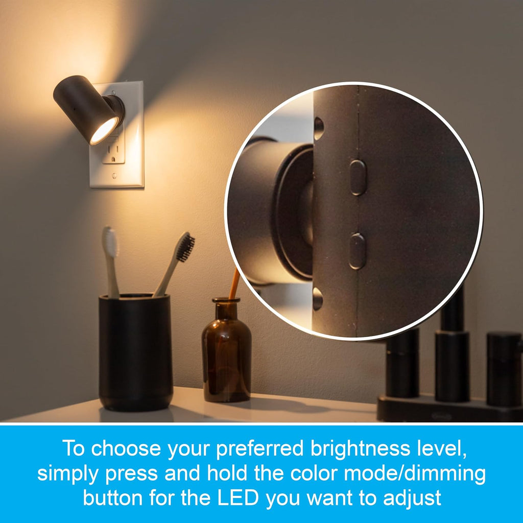 GE Directional Plug in Wall Sconce Night Light, Adjustable Swivel Accent Lighting with Dusk to Dawn Sensor, Dimmable Warm White &…